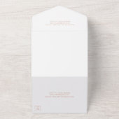 Invitation Tout En Un Monographie rose Rose simple Mariage élégant (Dehors)