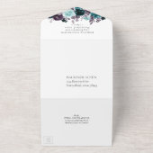 Invitation Tout En Un Moody Boho | Arbre Turquoise et violet floral fonc (Dehors)