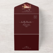 Invitation Tout En Un Moody Fall Burgundy Floral Dahlia Rustique OU Code (Dehors)