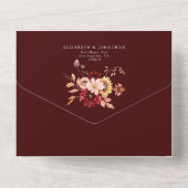 Invitation Tout En Un Moody Fall Burgundy Floral Dahlia Rustique OU Code (Verso)