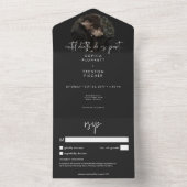 Invitation Tout En Un Moody foncé photo minimale Pas de dîner avec détai (À l'intérieur)