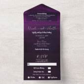 Invitation Tout En Un Moody Plum Purple Moderne Aquarelle Mariage (À l'intérieur)