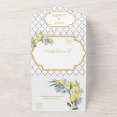 Invitation Tout En Un Moroccan Pattern Mediterranean Lemon Wedding (Dehors)