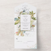 Invitation Tout En Un Mossy Autumn Pond Mariage moderne (À l'intérieur)