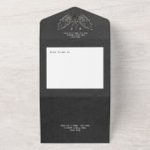 Invitation Tout En Un Moth Moody gothique Noir & Blanc Pas de dîner (Dehors)