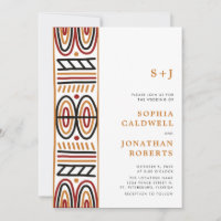 Tout en un Motif Africain Monogramme Mariage moder