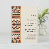 Invitation Tout en un Motif Africain Monogramme Mariage moder (Debout devant)