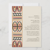 Invitation Tout en un Motif Africain Monogramme Mariage moder (Dos)
