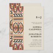 Invitation Tout en un Motif Africain Monogramme Mariage moder (Devant / Derrière)