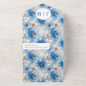 Invitation Tout En Un Motif de fleurs bleues (Dehors)