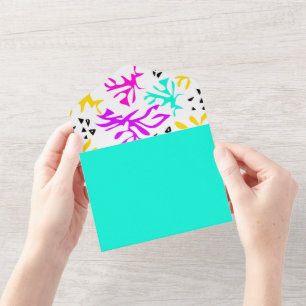 Invitation Tout En Un motif néon multicolore Abstrait