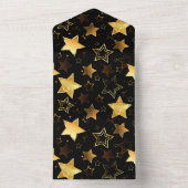 Invitation Tout En Un Motif sans couture avec des étoiles dorées (À l'intérieur)