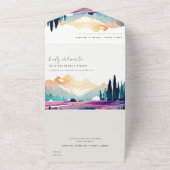 Invitation Tout En Un Mountain Country Lilac Fields Mariage paysager (Dehors)