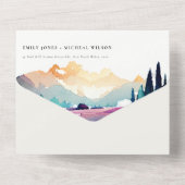 Invitation Tout En Un Mountain Country Lilac Fields Mariage paysager (Verso)