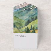 Invitation Tout En Un Mountain Dreamy Aquarelle Glitter Mariage B (Dehors)