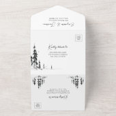 Invitation Tout En Un Mountain Forest simple dessiné à la main photo (Dehors)