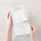 Invitation Tout En Un Multicolor sauvage Mariage floral (Déchirure)