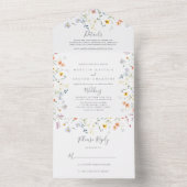 Invitation Tout En Un Multicolor sauvage Mariage floral (À l'intérieur)