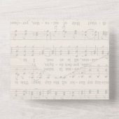 Invitation Tout En Un Musical Dusty Blue Peony Church Mariage (Verso)