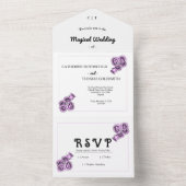 Invitation Tout En Un Mystical Purple Rose Wedding (À l'intérieur)