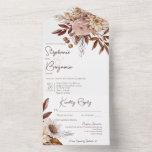 Invitation Tout En Un N. Barre - Rustique Boho Blush Neutrals Floral Bla<br><div class="desc">Travail personnalisé</div>