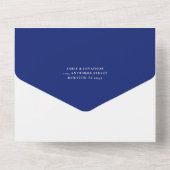 Invitation Tout En Un Navy Blue Florals QR Code Script Mariage (Verso)