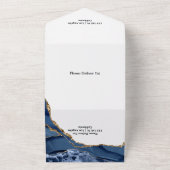 Invitation Tout En Un Navy et Agate doré (Dehors)