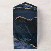 Invitation Tout en Un Navy et Agate Dorée (Dehors)