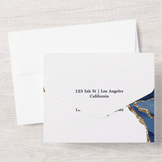 Invitation Tout En Un Navy et Agate dorée (Verso)