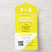 Invitation Tout En Un Neon Jaune Rétro Moderne Téméraire Élégant (À l'intérieur)