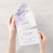 Invitation Tout En Un Nettoyage aquarelle | Mariage violet (Déchirure)