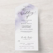Invitation Tout En Un Nettoyage aquarelle | Mariage violet (À l'intérieur)