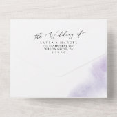 Invitation Tout En Un Nettoyage aquarelle | Mariage violet (Verso)