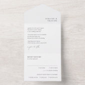 Invitation Tout En Un Nettoyer noir et blanc Mariage moderne (À l'intérieur)