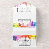 Invitation Tout En Un New York RSVP Rainbow Modern Mariage (Dehors)