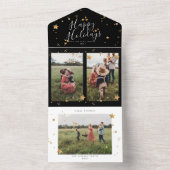 Invitation Tout En Un Noël étoilé Premium Multi Photo (À l'intérieur)