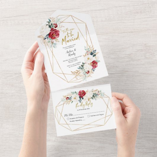 Invitation Tout En Un Noël Floral Saison d'être marié (Déchirure)