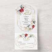 Invitation Tout En Un Noël Floral Saison d'être marié (À l'intérieur)