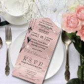 Invitation Tout En Un Noël rose brillant et brillant