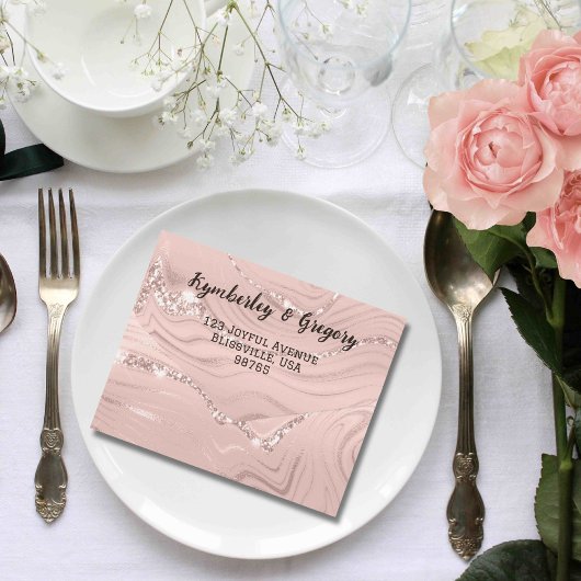 Invitation Tout En Un Noël rose brillant et brillant