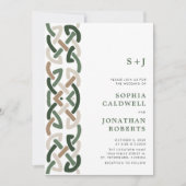 Invitation Tout en un noeud celtique Monogramme Mariage moder (Devant)