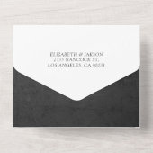 Invitation Tout En Un Noir & Blanc Botanique Floral Frame Mariage RSVP (Verso)