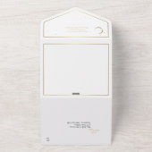 Invitation Tout En Un Noir, blanc et or Moderne Minimal Celestial (Dehors)