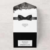 Invitation Tout En Un Noir blanc M. | M. Gay couple homme mariage photo (Dehors)