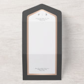 Invitation Tout En Un Noir & Blanc minimum Or Rose moderne tout en un (Dehors)