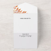 Invitation Tout En Un Noir et blanc avec rouille Feuilles d'automne Mari (Dehors)