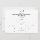 Invitation Tout en un, noir et blanc minimal avec photo (Dos)