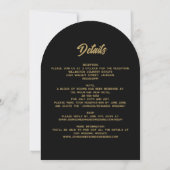 Invitation Tout en un noir et or groovy Disco mariage (Dos)
