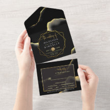 Noir et or 💍 huile d'encre Abstraite moderne