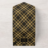 Invitation Tout En Un Noir et or Plaid Élégant (Dehors)